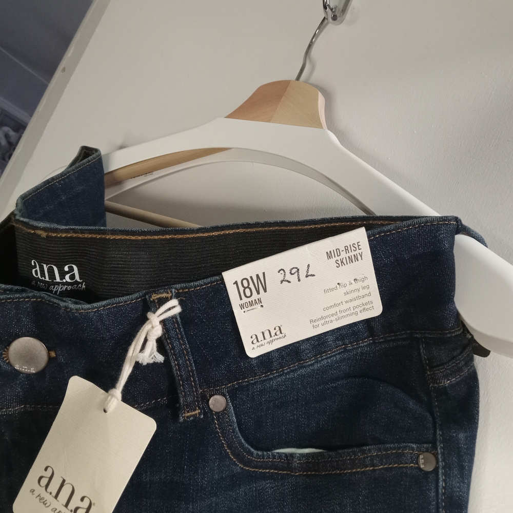 Stretch Waist | a.n.a. Mid-Rise Skinny Jeans | Womens Plus 18W | NWT - Picture 2 of 7